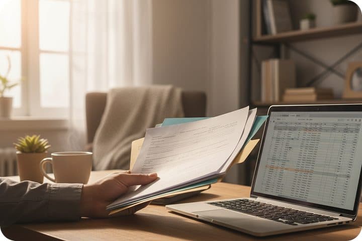 Care records and exports on a desk